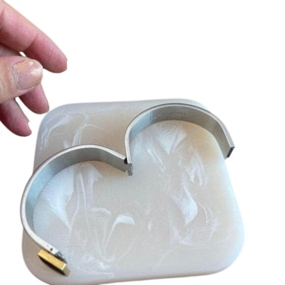 Rustic Cuff Bangle Black Silver Gold Filigree Ena… - image 8